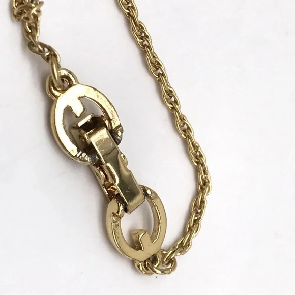 Vintage Givenchy Gold Plated Necklace with Rhinestones - Picture 8 of 10